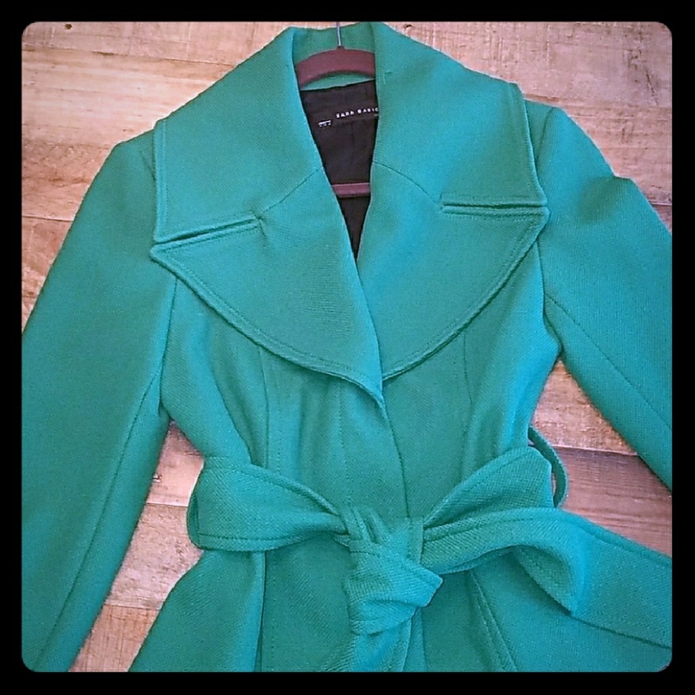 Zara Kelly Green Belted Jacket